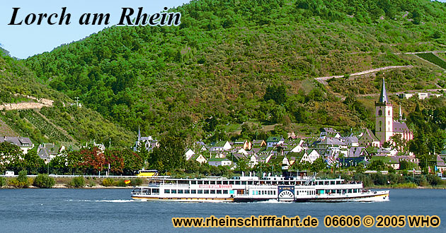 Rheinschifffahrt bei Lorch im Rheingau.